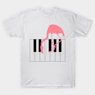 Funny Flamingo Piano Music Theme T-Shirt